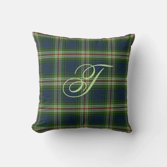 Toddtartan-Monogramm-Kissen Kissen (Vorderseite)