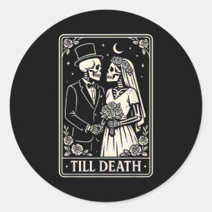 Todes Skelett Liebespaar Gothic Hochzeit Braut Runder Aufkleber