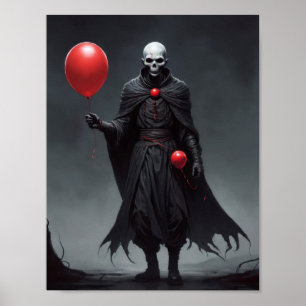 Todesengel kommt mit roten Ballons Poster