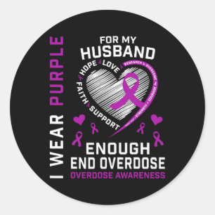 Todesfall durch Überdosis beenden Awareness-Shirt Runder Aufkleber