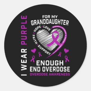 Todesfälle durch Überdosen beenden Awareness-Shirt Runder Aufkleber