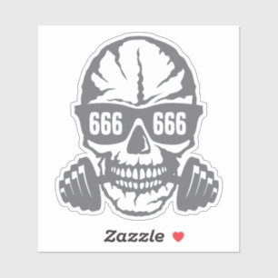 Todeshaltere 666 Muskulkulatur bodybuilding Aufkleber