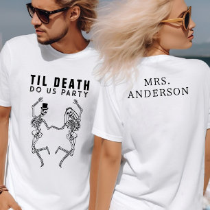 Todeshochzeit Skelett-Paar Junggesellinnenabschied T-Shirt