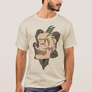 Todeskopf Crane Blatt old School Tattoo 2 T-Shirt