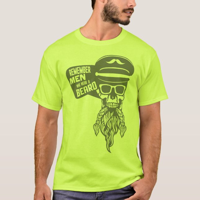 Todeskopf Hipster Remember men Beard b T-Shirt (Vorderseite)