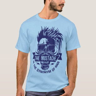 Todeskopf Hipster Zitat Mustache Synonym Mose T-Shirt