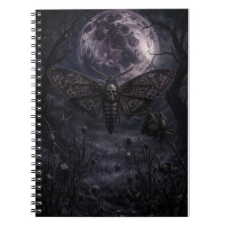 Todeskopf-Motten-Gotik-Mond-Kunstprint Notizblock