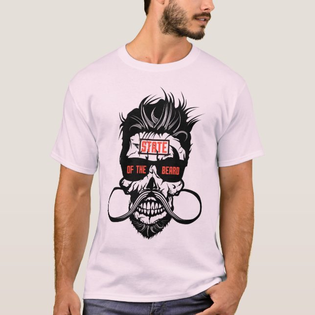 Todeskopf Statabeard Hipster Bartbart Moust T-Shirt (Vorderseite)