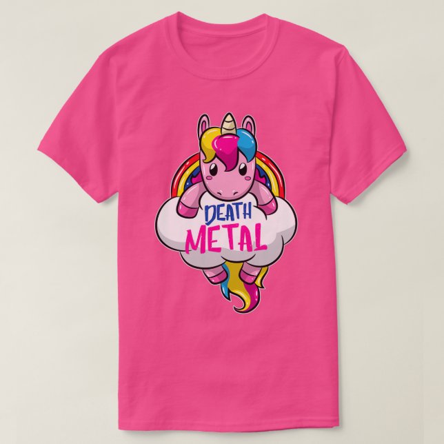 Todesmetall-Einhorn für Liebe von Schwermetall T-Shirt (Design vorne)