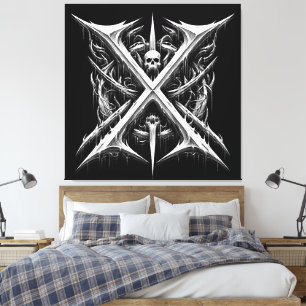 Todesmetall-Kopfbanger - Schwermetalle Leinwanddruck
