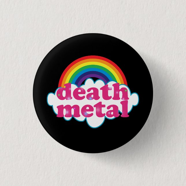 Todesmetallregenbogenentwurf Button (Vorderseite)