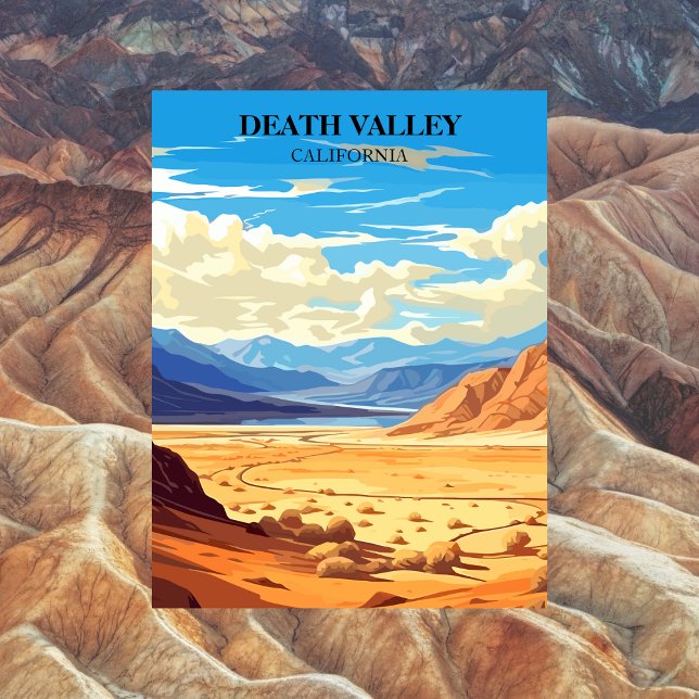 Todestal. California Retro Vintag Postkarte (Death Valley, California Travel Postcard)