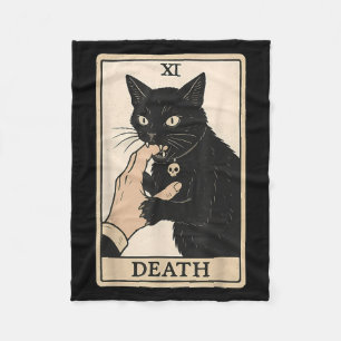 Todestarotkarte schwarze Katze Halloween Hexe Grus Fleecedecke