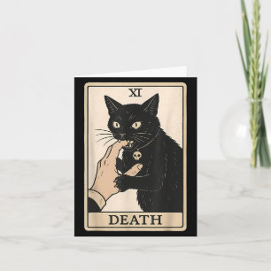 Todestarotkarte schwarze Katze Halloween Hexe Grus Karte