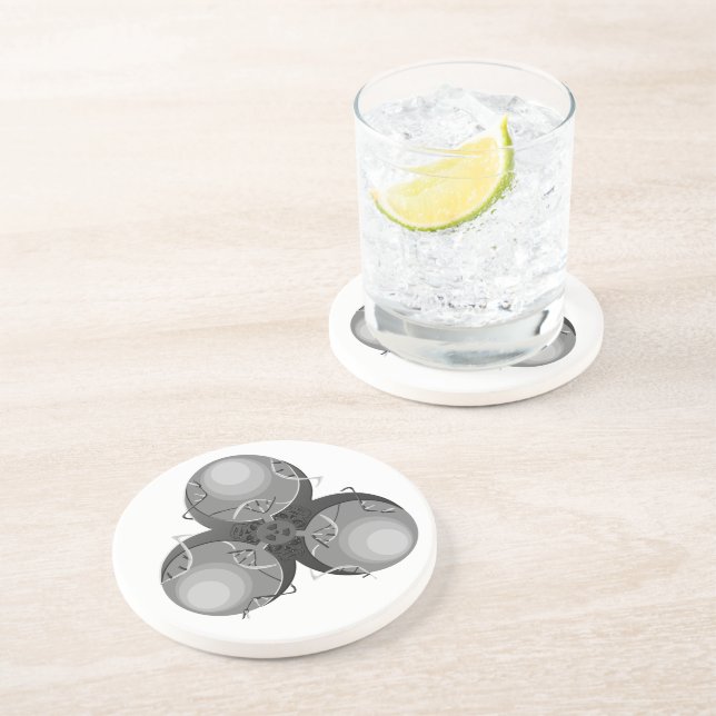 Todesvirus-Biogefährdung Sandstein Untersetzer (Seite)