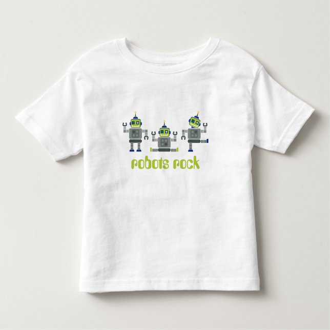TODLER-KLEIDUNG: Roboter x 3 Kleinkind T-shirt (Vorderseite)