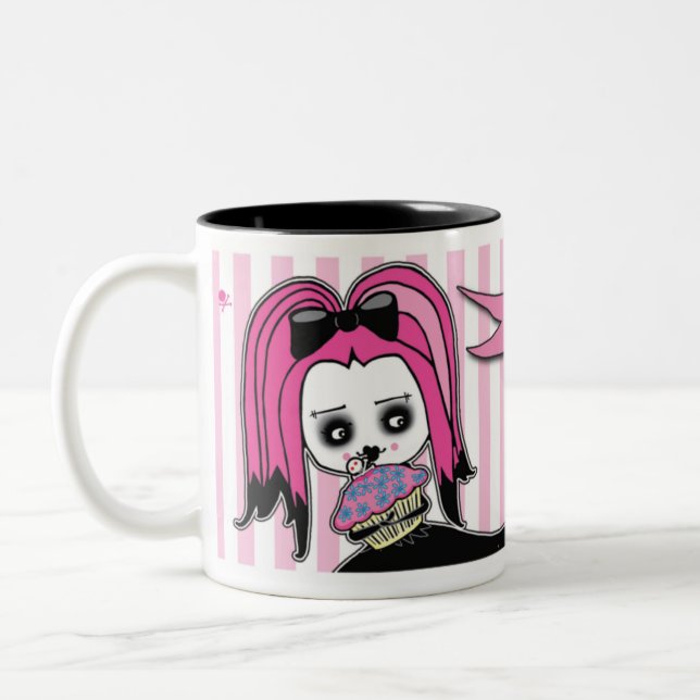 Tödliche Cute™ Delilah Kuchen-Zeit Zweifarbige Tasse (Links)