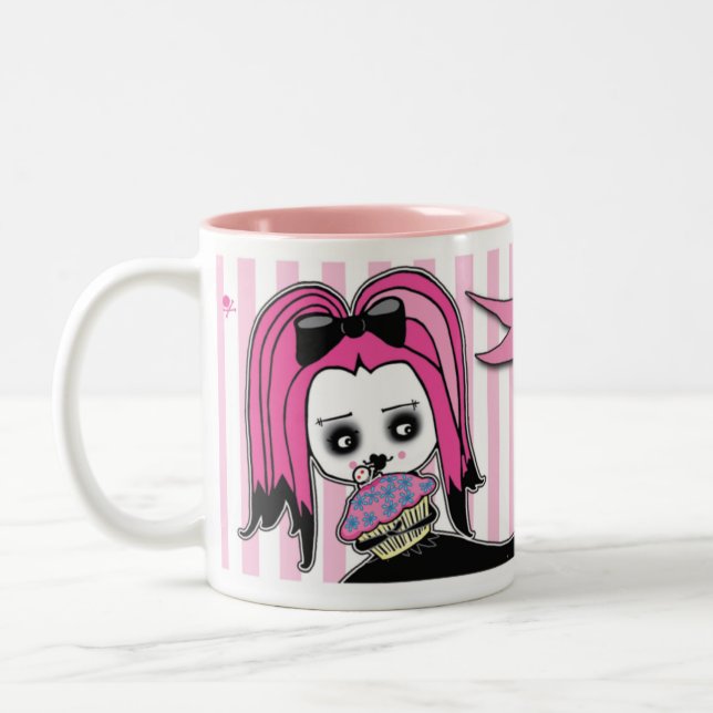 Tödliche Cute™ Delilah Kuchen-Zeit Zweifarbige Tasse (Links)