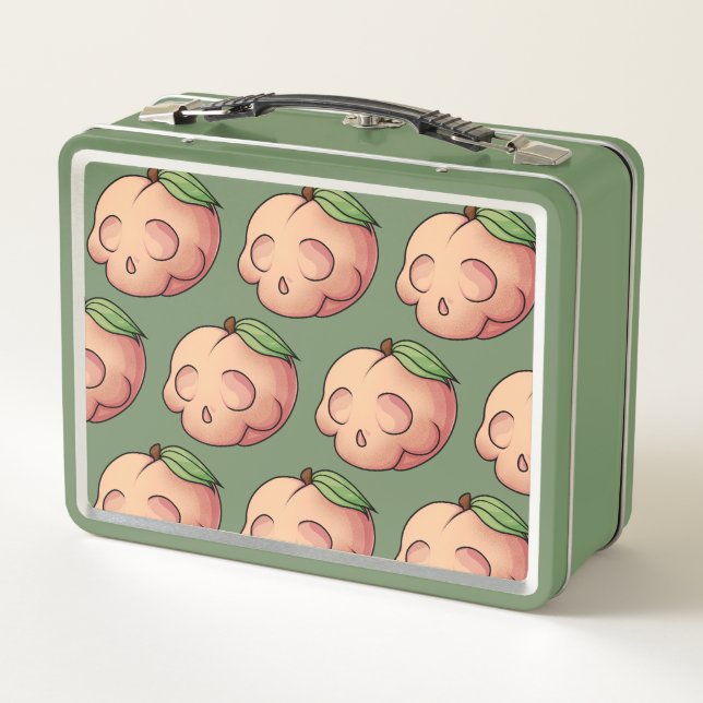 Tödlicher Sweet Skull Peach Metall Brotdose (Rückseite)