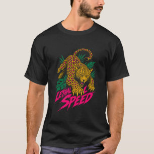 Tödliches Speed Leopard Grafik Herren T-Shirt