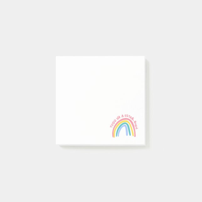Todo Va a Estar Bien Rainbow Notes Post-it Klebezettel (Vorderseite)