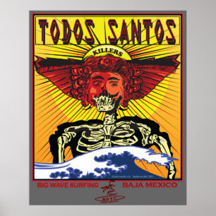 TODOS SANTOS BAJA MEXICO SURFBREAK SURFEN POSTER