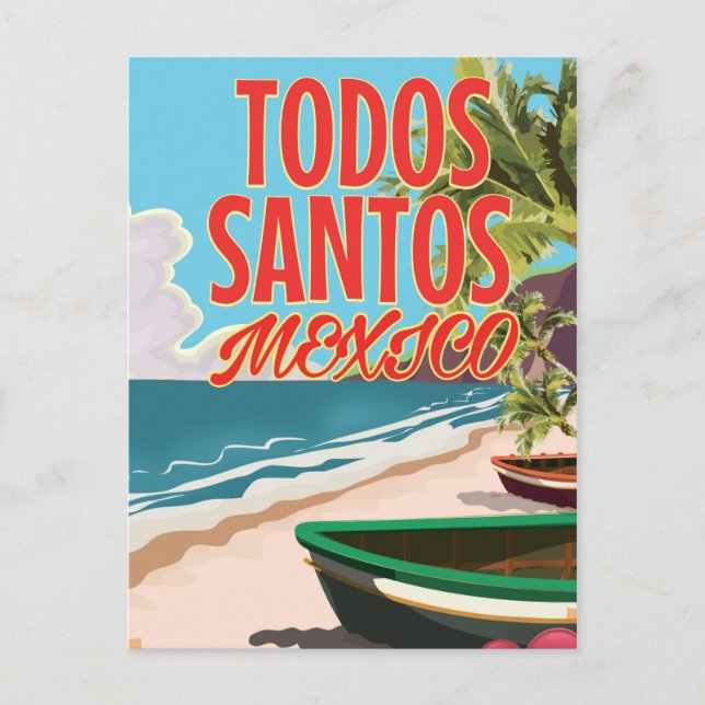 Todos Santos Mexico Reiseplakat Postkarte (Vorderseite)