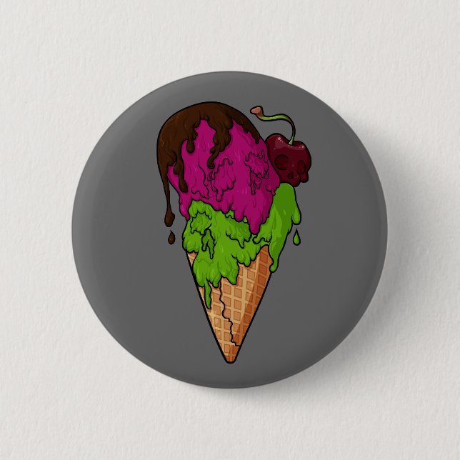 Todsüße Berry Skull Ice Cream Button (Vorderseite)