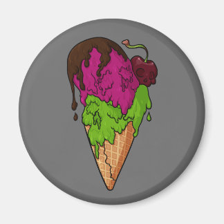 Todsüße Berry Skull Ice Cream Magnet