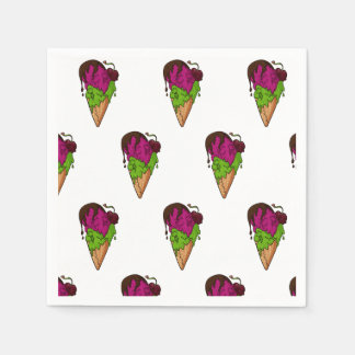 Todsüße Berry Skull Ice Cream Serviette
