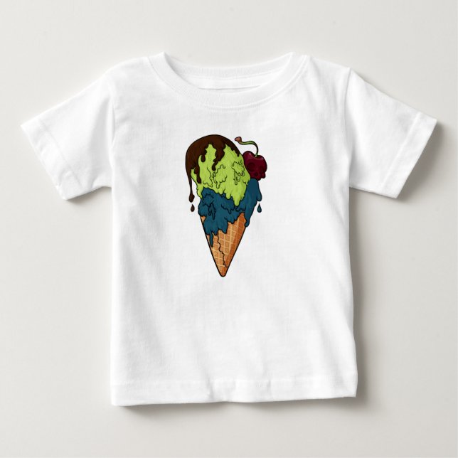 Todsüße Mystery Skull Ice Cream Baby T-shirt (Vorderseite)