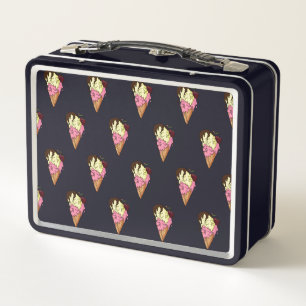 Todsüße Strawberry n' Banana Skull Ice Creme Metall Brotdose