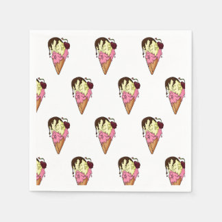Todsüße Strawberry n' Banana Skull Ice Creme Serviette
