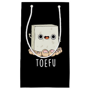 Toe-fu Funny Tofu Pun Dark BG Kleine Geschenktüte