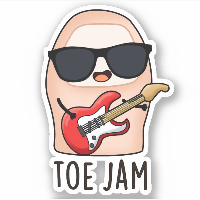 Toe Jam Funny Big Toe Music Pun Aufkleber (Vorderseite)