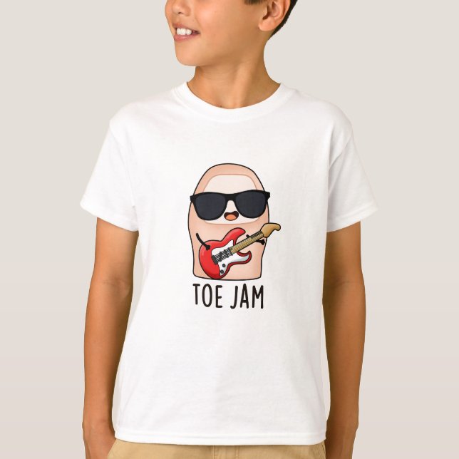 Toe Jam Funny Big Toe Music Pun T-Shirt (Vorderseite)