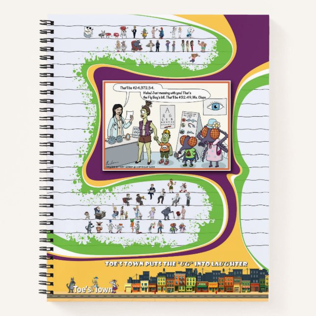 Toe’s Town Comic | Spiral Notebook Notizbuch (Vorderseite)