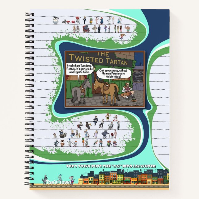 Toe’s Town Comic | Spiralblock Notizbuch (Vorderseite)