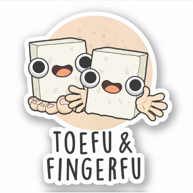 Toefu Fingerfu Funny Food Tofu Pub Aufkleber (Vorderseite)