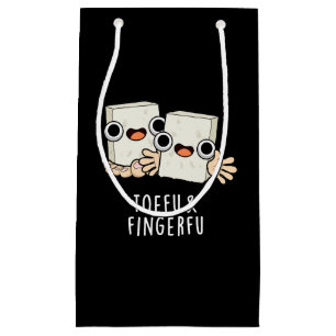 Toefu Fingerfu Funny Food Tofu Pun Dark BG Kleine Geschenktüte
