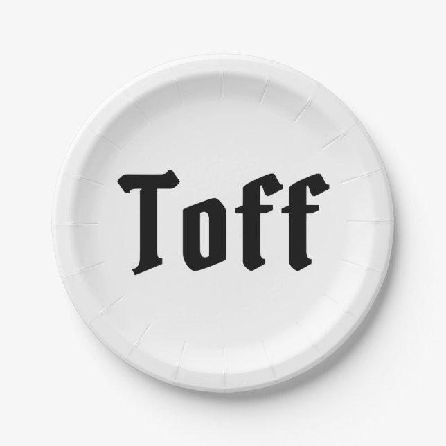 Toff Pappteller (Vorderseite)