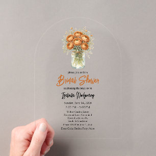 Toffee-Palette-Ranunculus-Mason-Glas-Braut-Shower Acryleinladungen