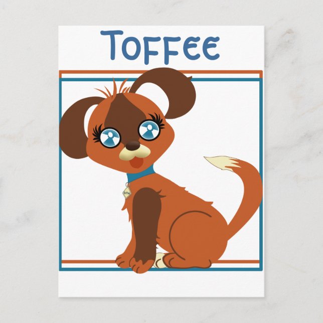 Toffee Toon Pup Postcard Postkarte (Vorderseite)