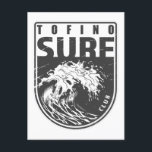Tofino Surf Club Kanada Emblem Postkarte<br><div class="desc">Tofino Surf Club Design mit Ozeanwellendarstellung im Abzeichen Stil.</div>