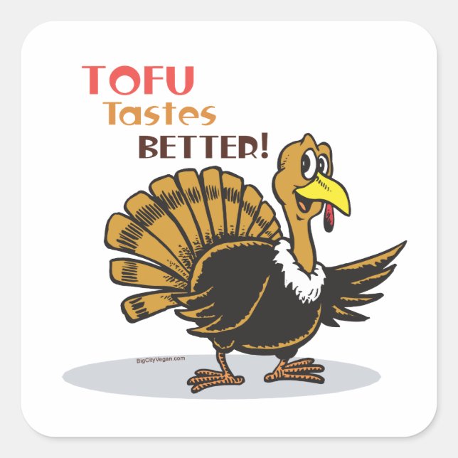 Tofu Erntedank Quadratischer Aufkleber (Vorderseite)