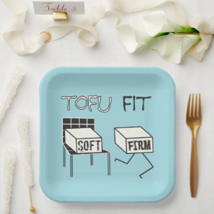 Tofu Fit Funny Running Tofu Soy Thema Pappteller