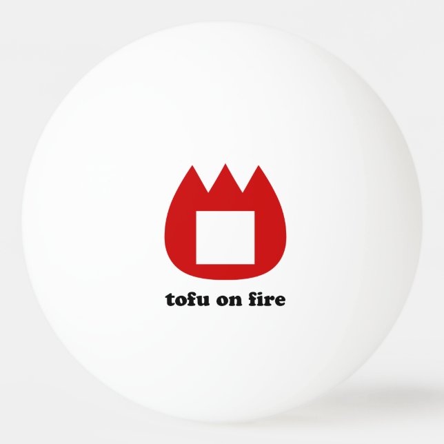 📛 Tofu in Brand Tischtennisball (Vorderseite)