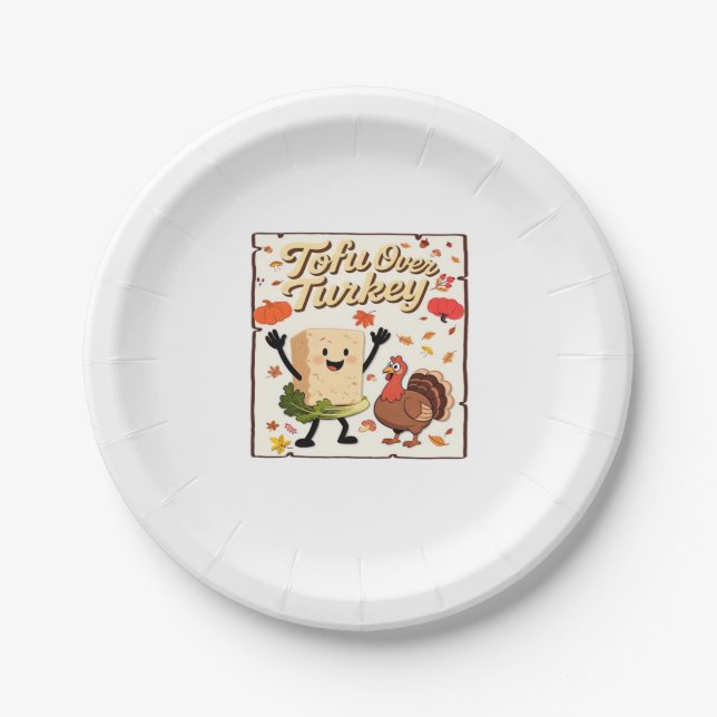 Tofu Over Turkey Classic T-Shirt Pappteller (Vorderseite)