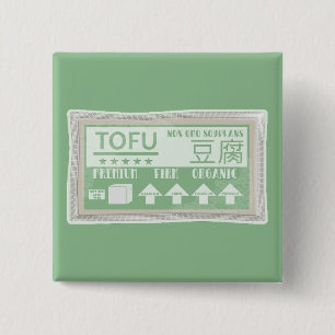 Tofu Pop Art Lebensmittelverpackung Button