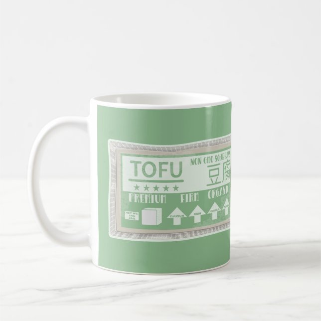 Tofu Pop Art Lebensmittelverpackung Kaffeetasse (Links)